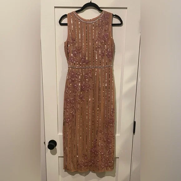 Mac Duggal evening midi gown, dusty rose, Size 2 - Picture 1 of 5